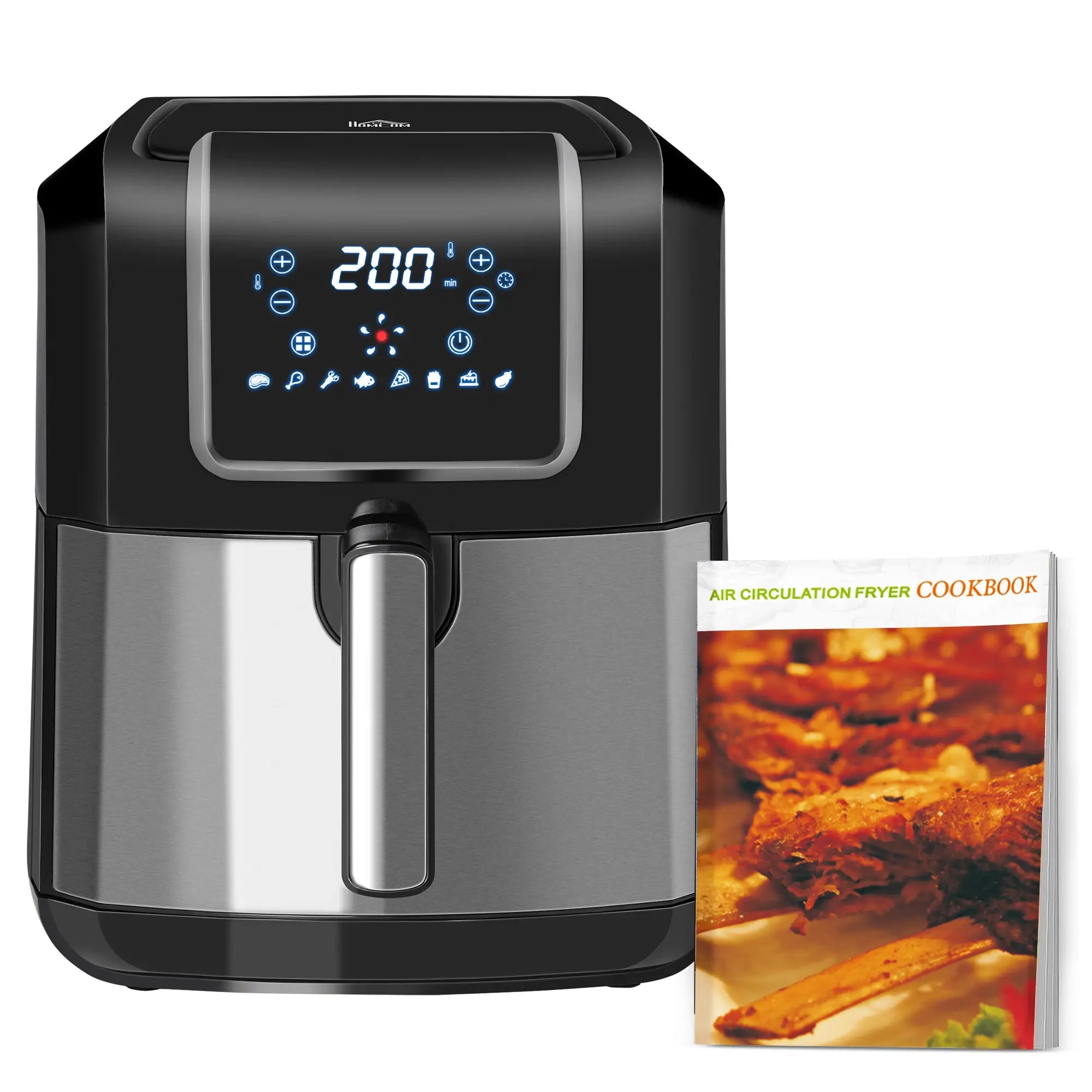 6.5L Single Basket Air Fryer, 80-200°C Temperature, Black and Grey Bargain Clearance Centre