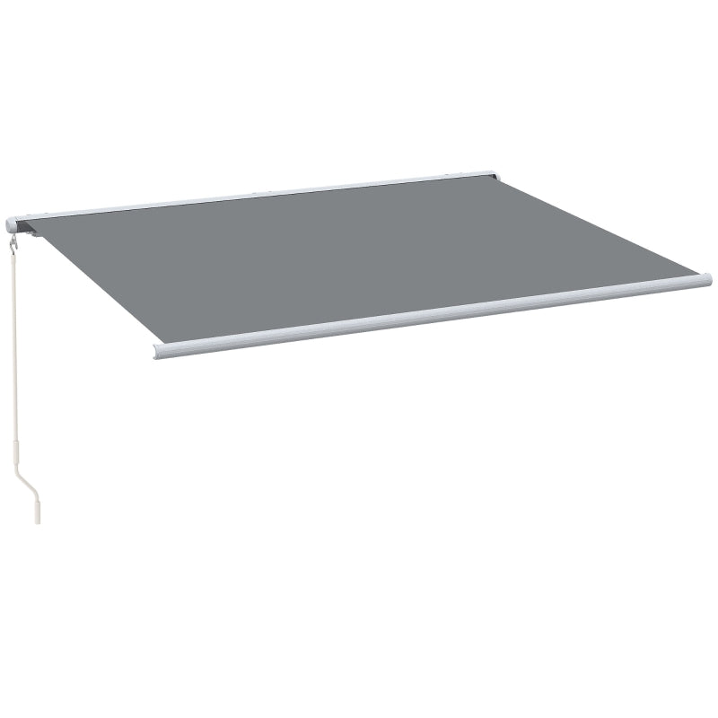 4x3m Full Cassette Electric/Manual Retractable Awning with Remote Controller, Sun Canopies for Patio Door Window with Remote Controller, Grey