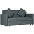 2 Seater Sofa Bed, Convertible Bed Settee, Modern Cotton Loveseat Sofa Couch with 2 Cushions, Hidden Storage for Living Room, Guest Room, Dark Grey