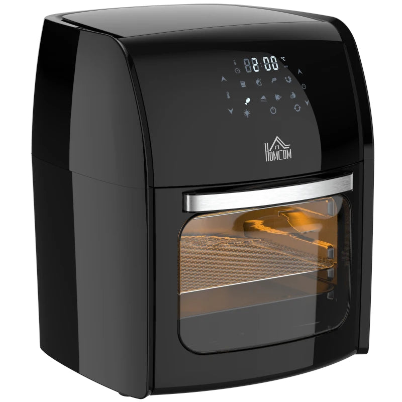 12L 8 in 1 Digital Air Fryer Oven with Roast, Bake, Dehydrate, 8 Preset Modes, Rapid Air Circulation, Timer, Inner Light, Memory Function, 1800W, Dish Wash Accessory, Black 4.9 Bargain Clearance Centre