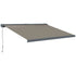 4 x 3(m) Full Cassette Electric Awning with Remote Controller, Aluminium Frame DIY Retractable Garden Awning, UPF50+ Sun Shade Canopy for Deck Door Window, Light Grey