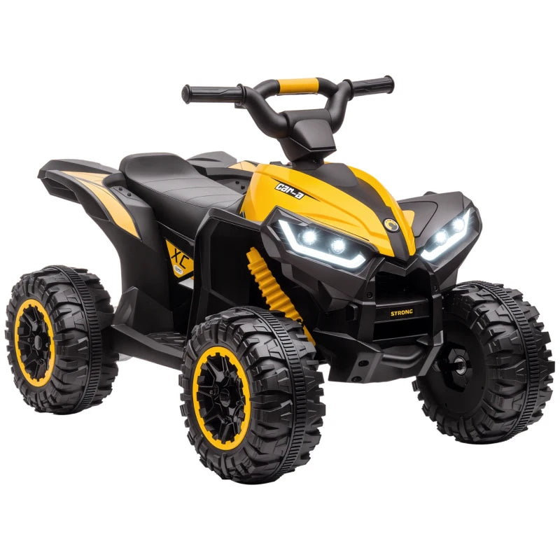 12V Ride-On Quad Bike w/ Music, Horn, for Ages 3+ Years - Yellow