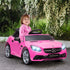 Benz SLC 300 Licensed 12V Kids Electric Ride On, with Music, Remote Control, LED Headlights, Horn, Pink