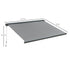 3.5x3m LED Light Full Cassette Case Electric/Manual Awning Door Window Sun Shade Patio Canopy Retractable w/ Remote Grey