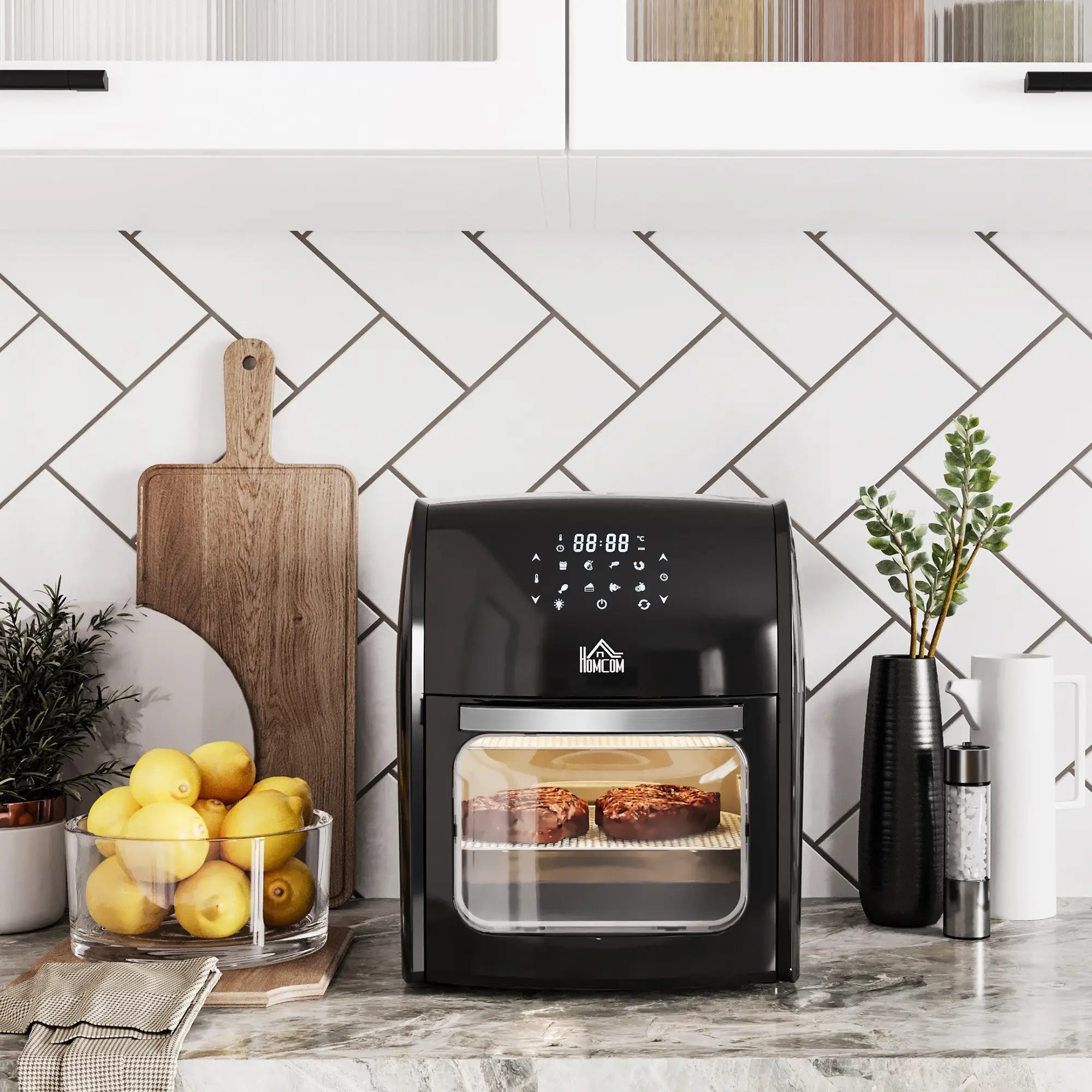 12L 8 in 1 Digital Air Fryer Oven with Roast, Bake, Dehydrate, 8 Preset Modes, Rapid Air Circulation, Timer, Inner Light, Memory Function, 1800W, Dish Wash Accessory, Black 4.9 Bargain Clearance Centre
