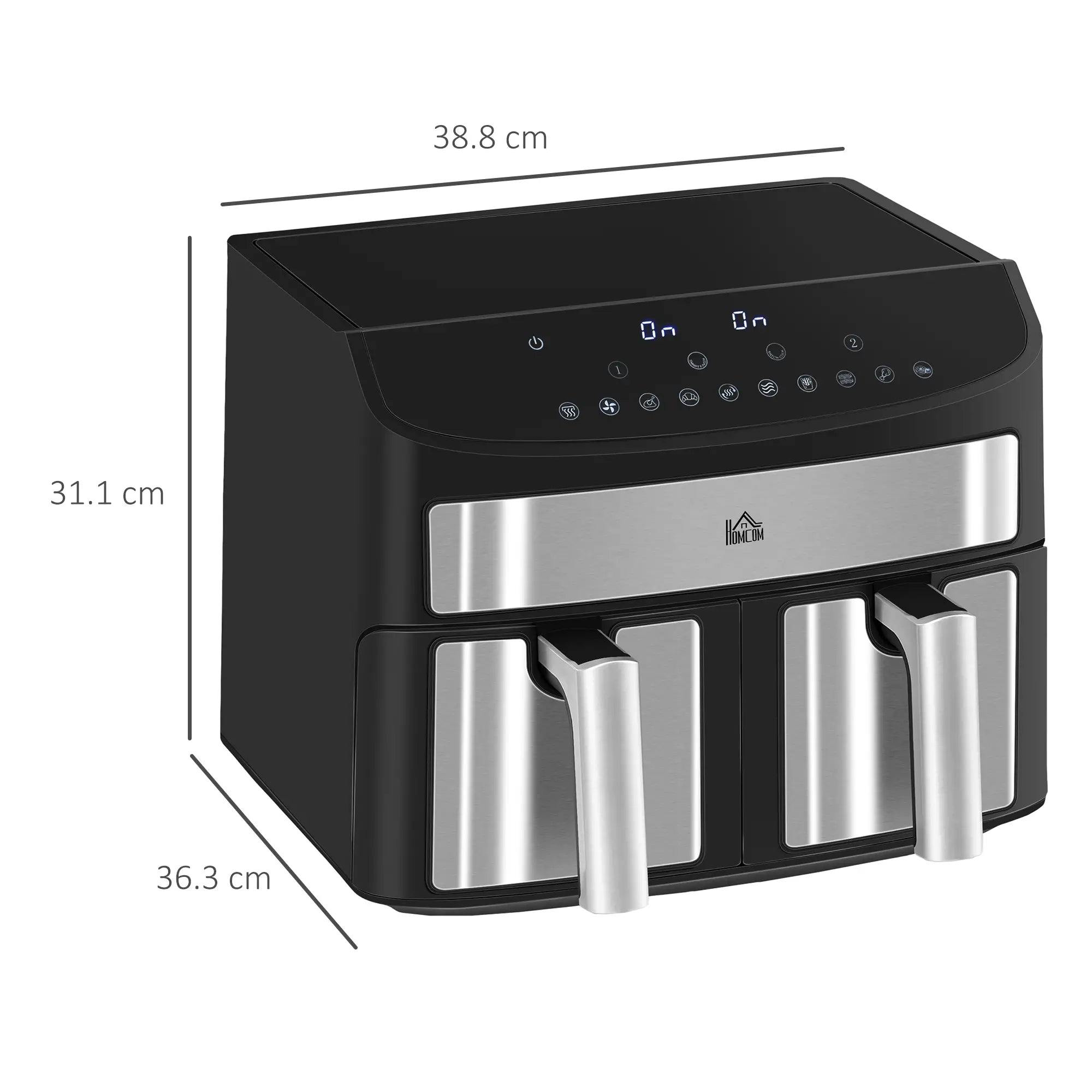 Dual Zone Air Fryer, 10-in-1 8L with Sync Cook & Sync Finish, 60-Minute Timer for Oil Free & Low Fat Cooking, 2400W Bargain Clearance Centre