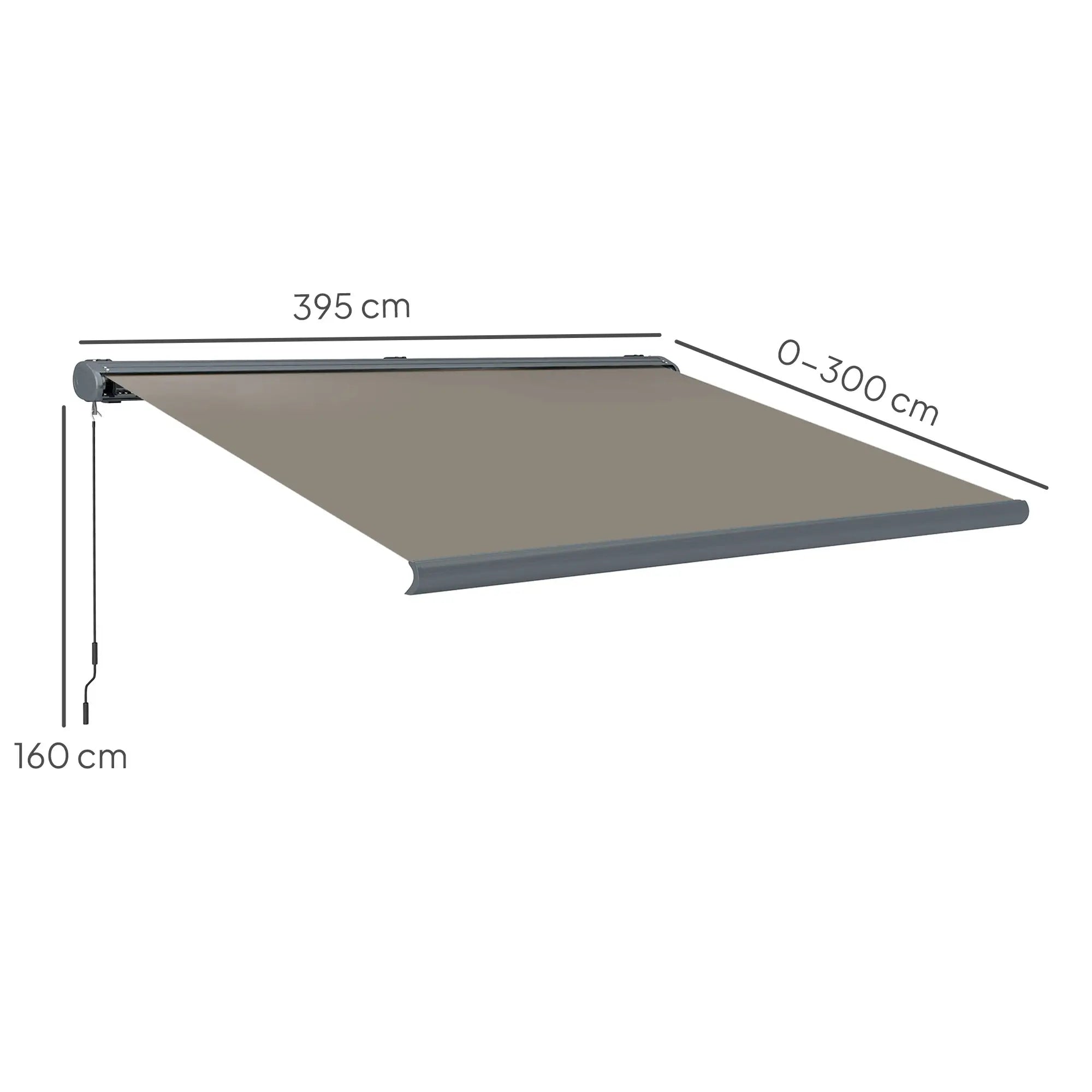 4 x 3(m) Full Cassette Electric Awning with Remote Controller, Aluminium Frame DIY Retractable Garden Awning, UPF50+ Sun Shade Canopy for Deck Door Window, Light Grey
