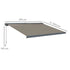 4 x 3(m) Full Cassette Electric Awning with Remote Controller, Aluminium Frame DIY Retractable Garden Awning, UPF50+ Sun Shade Canopy for Deck Door Window, Light Grey