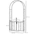 Outdoor Garden Arch with Double Gates, Metal Garden Arbor for Climbing Plants, Roses, Vines, Wedding Arch for Outdoor, 125L x 38W x 227H cm, Black