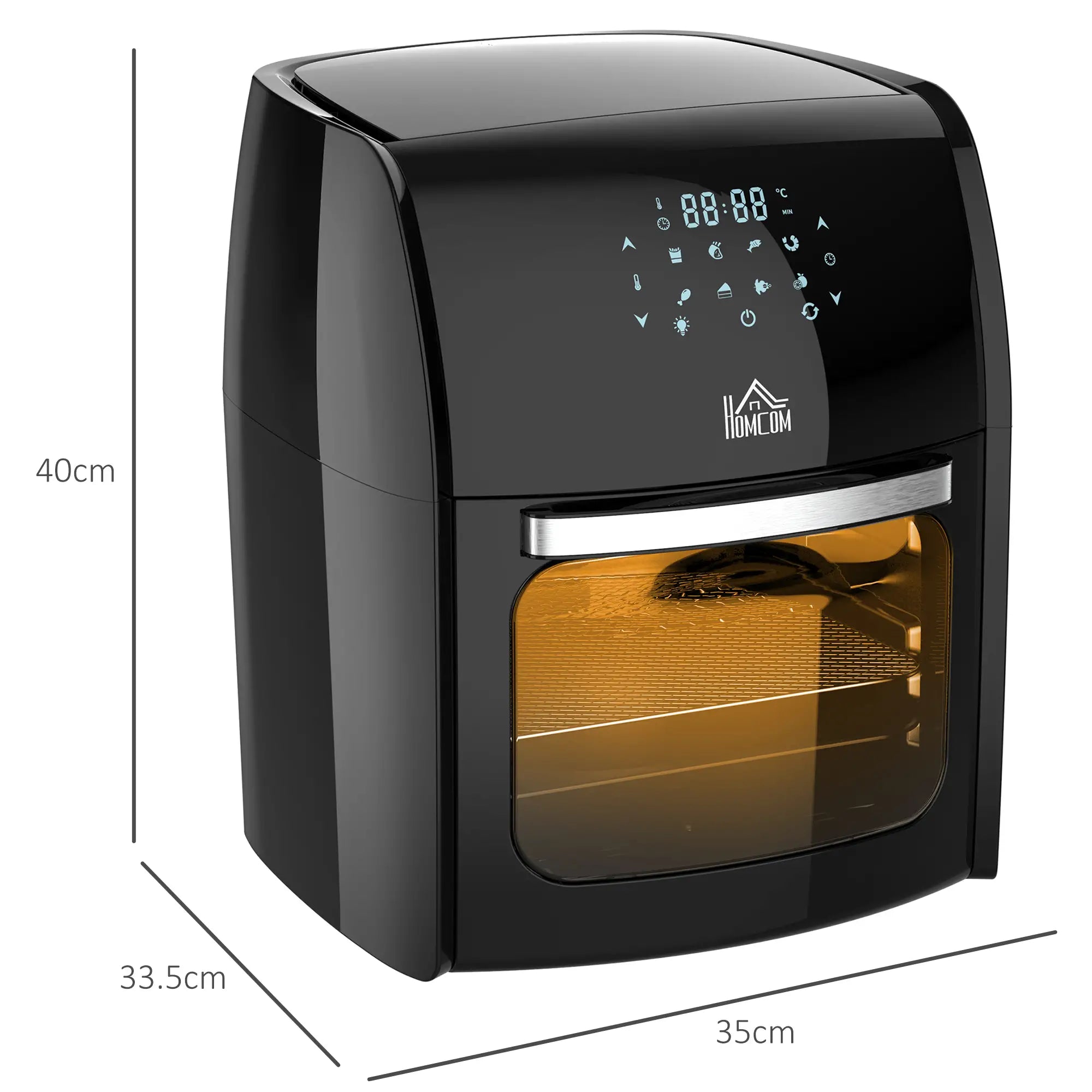 12L 8 in 1 Digital Air Fryer Oven with Roast, Bake, Dehydrate, 8 Preset Modes, Rapid Air Circulation, Timer, Inner Light, Memory Function, 1800W, Dish Wash Accessory, Black 4.9 Bargain Clearance Centre