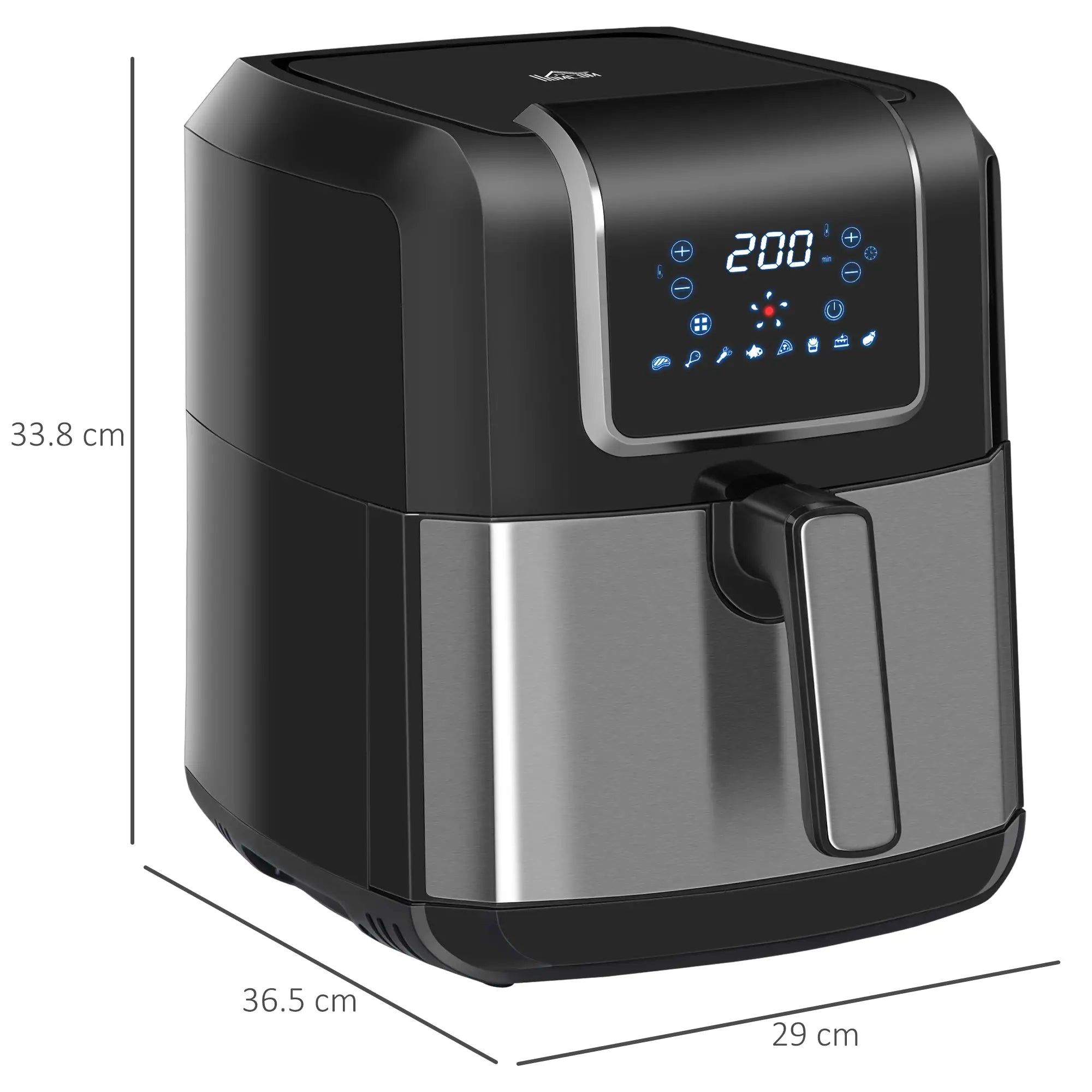 6.5L Single Basket Air Fryer, 80-200°C Temperature, Black and Grey Bargain Clearance Centre