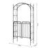 Garden Decorative Metal Arch with Gate Outdoor Patio Trellis Arbor for Climbing Plant Archway Antique Black - 108L x 45W x 215Hcm