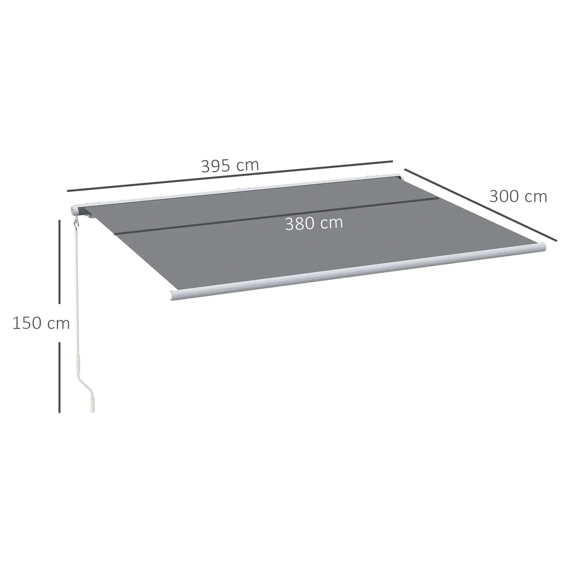 4x3m Full Cassette Electric/Manual Retractable Awning with Remote Controller, Sun Canopies for Patio Door Window with Remote Controller, Grey