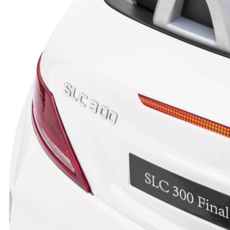 Benz SLC 300 Licensed 12V Kids Electric Ride On, with Music, Remote Control, LED Headlights, Horn, White