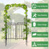 Garden Decorative Metal Arch with Gate Outdoor Patio Trellis Arbor for Climbing Plant Archway Antique Black - 108L x 45W x 215Hcm