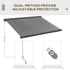 3 x 2.5m Electric Awning with Remote Controller, Aluminium Frame DIY Retractable Awning, UV50+ Sun Shade Canopy for Garden Patio Deck Door Window, Grey