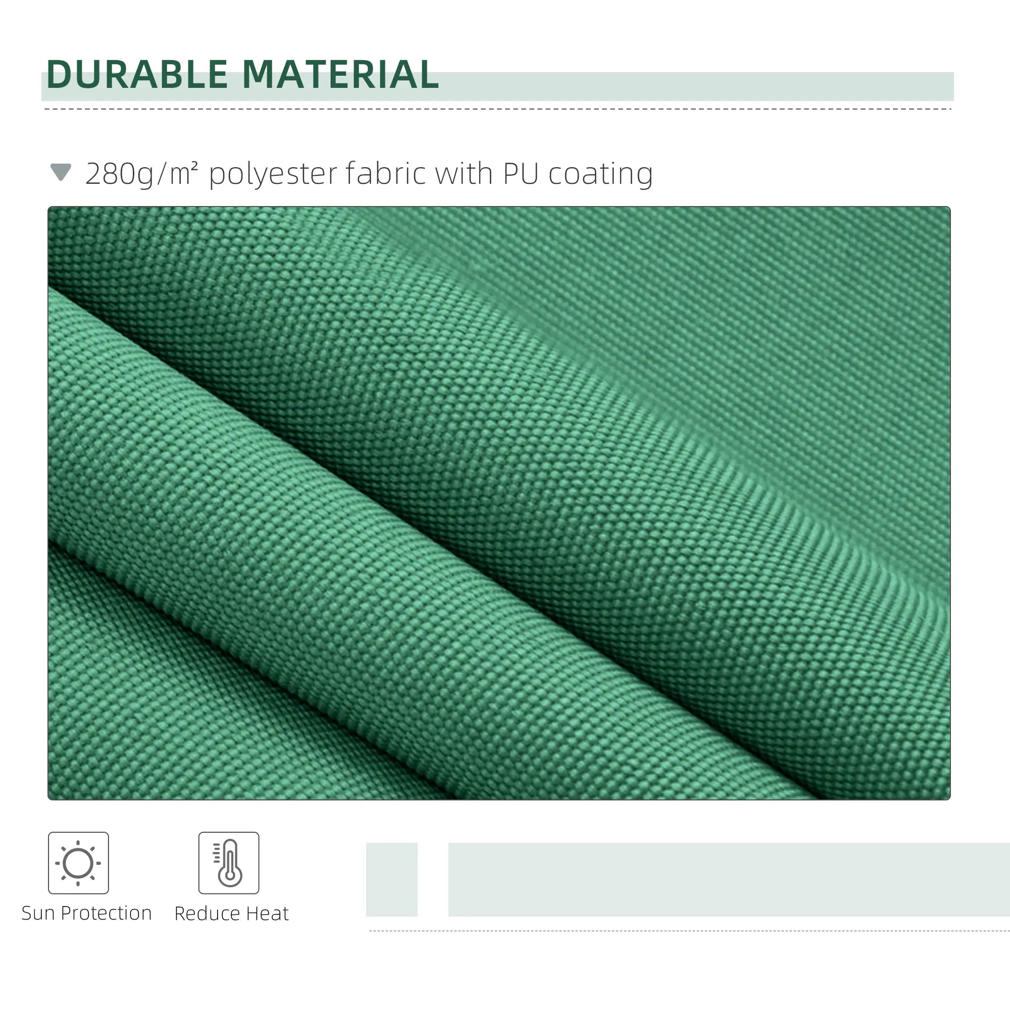 Manual Retractable Awning, size (4m x3m)-Green