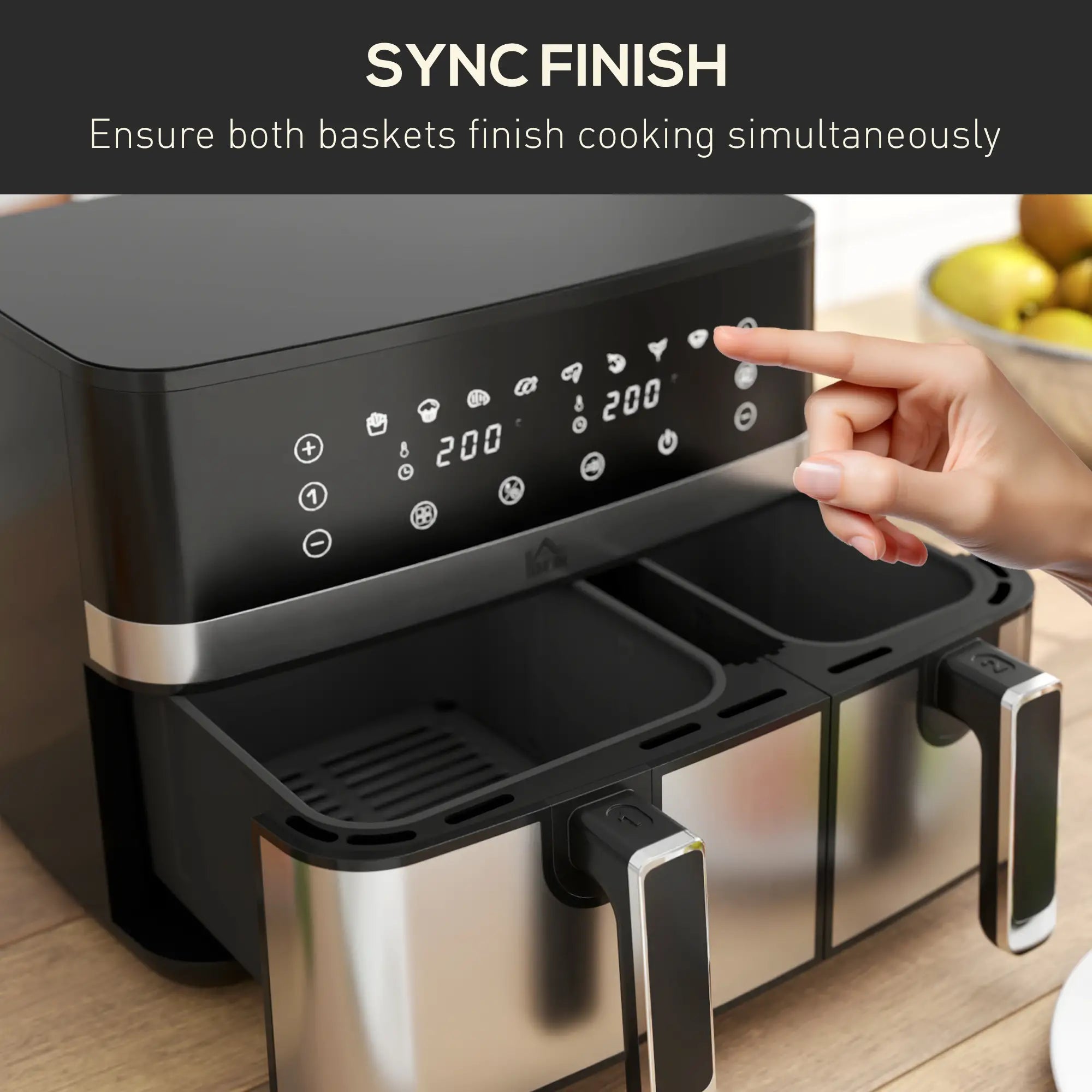 8.5L Dual Basket Air Fryer, with Sync and Multi-Menu Cooking Bargain Clearance Centre