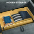2 Seater Sofa Bed, Convertible Bed Settee, Modern Cotton Loveseat Sofa Couch with 2 Cushions, Hidden Storage for Living Room, Guest Room, Dark Grey