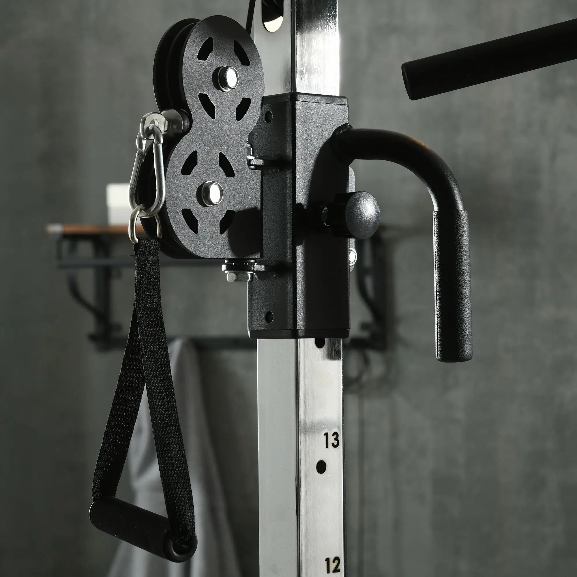 Home Gym Machine, Multifunctional Gym Equipment with High and Low Pulleys, Pull Up Bar, 15-Position Adjustable Strength Training Workout Station for Full Body Fitness