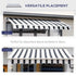 Manual Retractable Awning, 2.5x2 m-Dark Blue/White Stripes