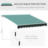 3x2.5 m Sun Shade Canopy Garden Patio Manual Retractable Awning Canopy-Dark Green