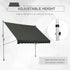 3x1.5m Adjustable Outdoor Aluminium Frame Awning Grey