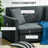 2 Seater Sofa Bed, Convertible Bed Settee, Modern Cotton Loveseat Sofa Couch with 2 Cushions, Hidden Storage for Living Room, Guest Room, Dark Grey