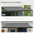 3 x 2.5m Electric Awning with Remote Controller, Aluminium Frame DIY Retractable Awning, UV50+ Sun Shade Canopy for Garden Patio Deck Door Window, Grey
