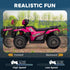 12V Kids Quad Bike with Forward, Reverse Functions, Ride-On ATV w/ Music, LED, Headlights, for Ages 3-5 Years - Pink