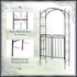 Garden Decorative Metal Arch with Gate Outdoor Patio Trellis Arbor for Climbing Plant Archway Antique Black - 108L x 45W x 215Hcm