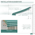 3x2.5 m Sun Shade Canopy Garden Patio Manual Retractable Awning Canopy-Dark Green