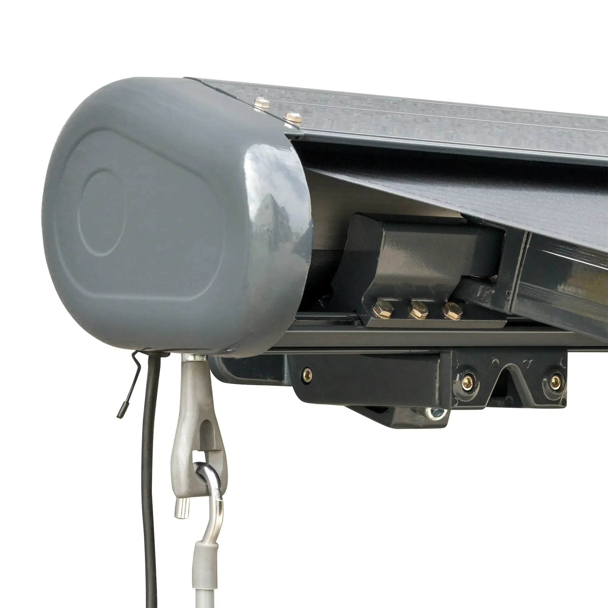 3.5x3m LED Light Full Cassette Case Electric/Manual Awning Door Window Sun Shade Patio Canopy Retractable w/ Remote Grey
