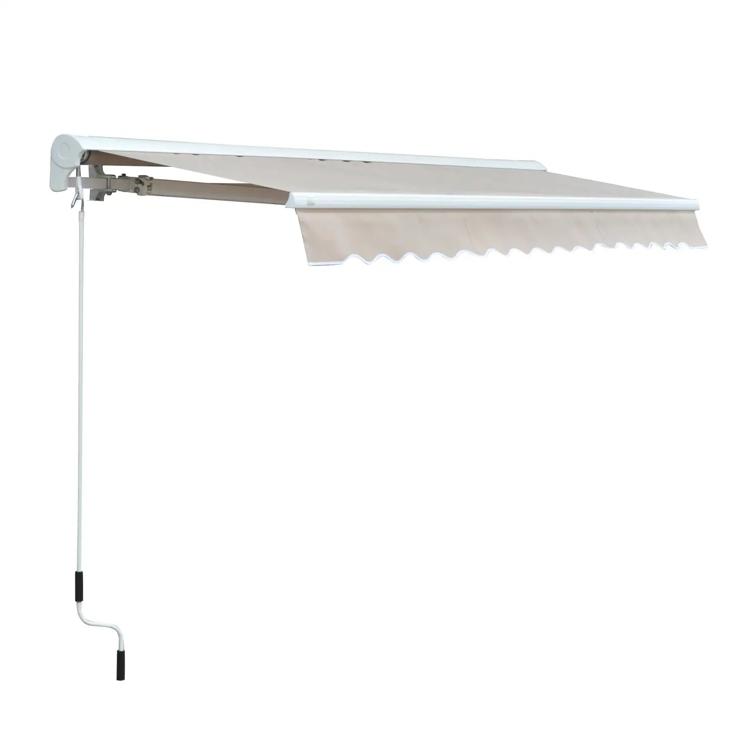 2.95Lx2.5M Retractable Manual/Electric Awning-Cream White/White