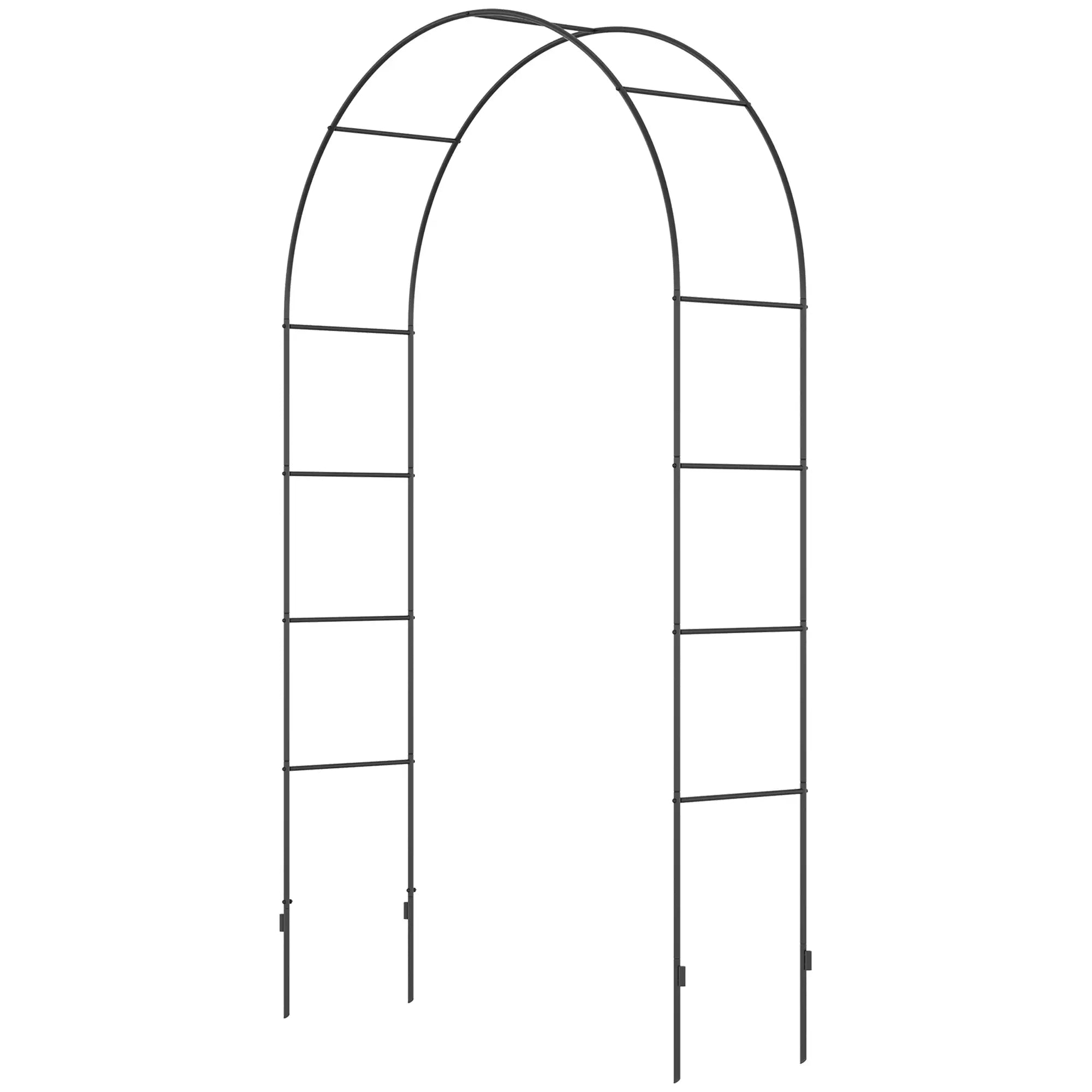Outdoor Garden Arch, Metal Garden Arbor for Climbing Plants, Roses, Vines, Wedding Arch for Outdoor, 140L x 40W x 240H cm, Black