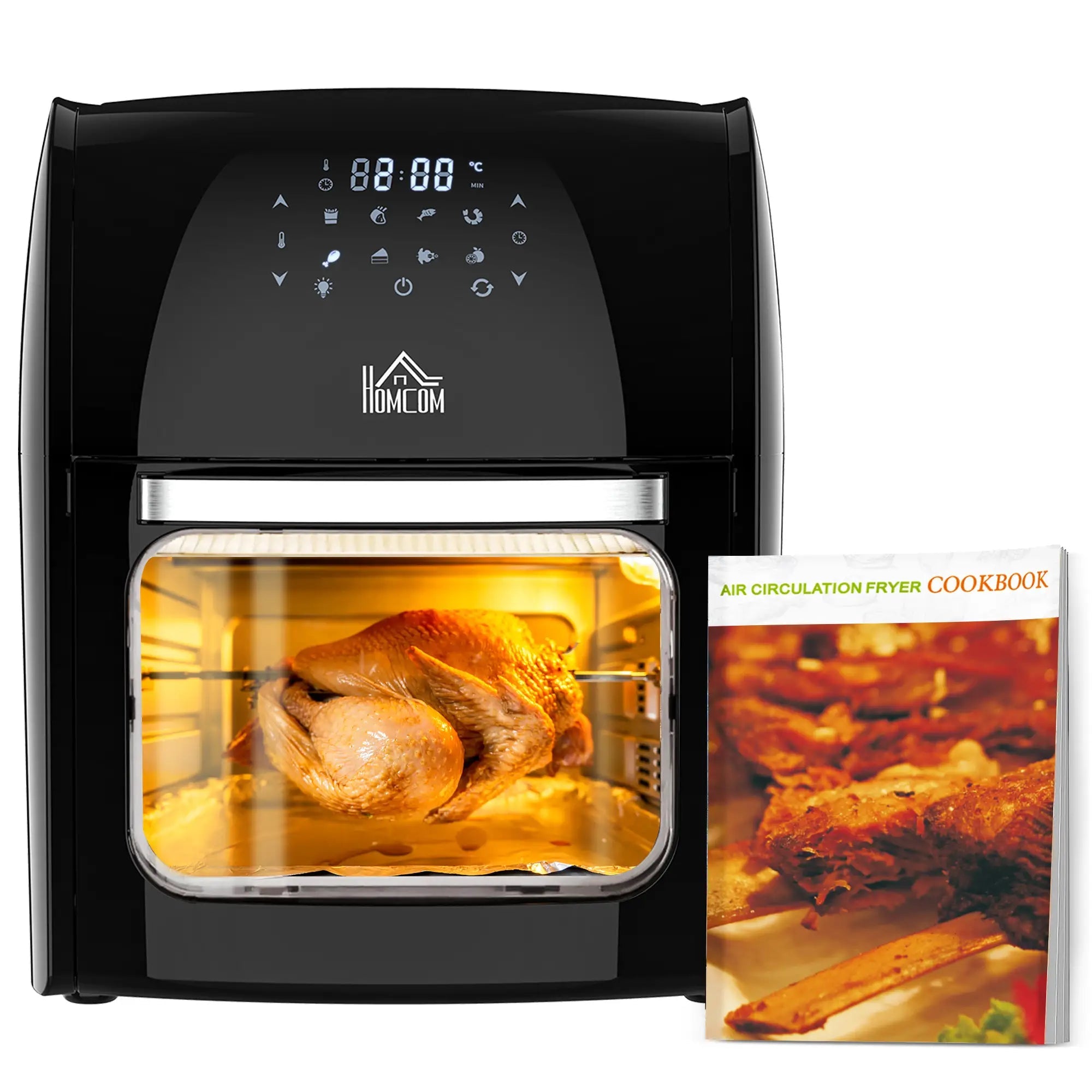 12L 8 in 1 Digital Air Fryer Oven with Roast, Bake, Dehydrate, 8 Preset Modes, Rapid Air Circulation, Timer, Inner Light, Memory Function, 1800W, Dish Wash Accessory, Black 4.9 Bargain Clearance Centre
