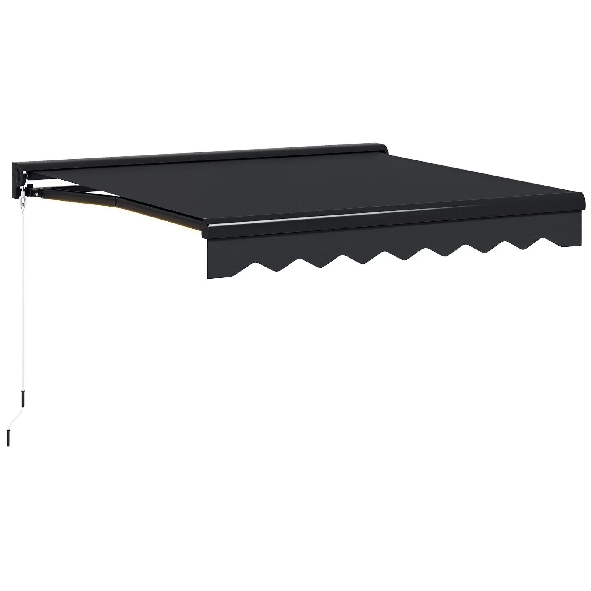 3 x 2.5m Electric Awning with LED Light, Aluminium Frame Retractable Awning Sun Canopies for Patio Door Window