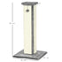 81cm Cat Scratcher, Vertical Full Scratcher w/ Natural Sisal Rope, Hanging Ball, Soft Plush - Grey