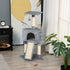 Corner Cat Tree for Indoor Cats, Kitten Tower with Scratching Post House Ladder Toy - Grey