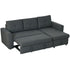3 Seater Sofa Bed, L Shaped Pull Out Sofa Bed with Storage, Convertible Click Clack Settee Sectional Sleeper Futon for Living Room, Office, Dark Grey