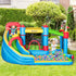 Kids Inflatable Bouncy Castle Water Slide 6 in 1 Bounce House Jumping Castle Water Gun Climbing Wall with Air Blower for Age 3-8, 3.9 x 3 x 2m