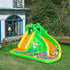 5 in 1 Kids Bouncy Castle Large Crocodile Style Inflatable House Slide Basket Water Pool Gun Climbing Wall with Blower Carrybag for Kids Age 3-8, 3.85 x 2.85 x 2.25m
