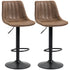 Bar Stools Set of 2, Swivel Counter Height Barstools with Back, Adjustable Bar Chairs, Breakfast Dining Stools for Kitchen Island Counter with Adjustable Steel Footrest & Base, Brown 5