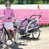 Baby Bike Trailer, Child Bicycle Trailer with 5 Point Harness, Steel Frame, Reflectors, Safety Flag, Hitch Coupler, Purple