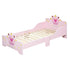 Kids Toddler Bed Princess Crown Theme Safety Side Rails Slats Home Bedroom Furniture Boys Girls 3-6 Yrs Pink 143 x 73 x 60 cm