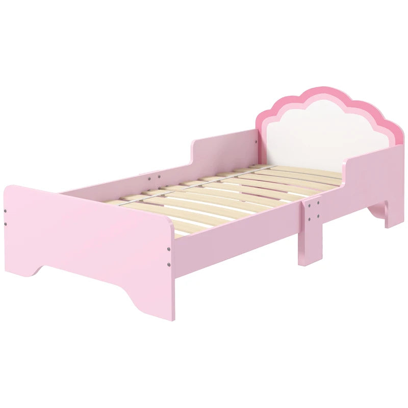 Toddler Bed Frame, Princess Bed for Kids, Cloud-Design, 143 x 74 x 55cm - Pink