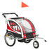 Baby Bike Trailer, Child Bicycle Trailer with 5 Point Harness, Steel Frame, Reflectors, Safety Flag, Hitch Coupler, Red