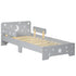 Kids Toddler Bed, with Star and Moon Patterns, Side Rails, for Ages 3-6 Years - Grey