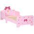 Princess-Themed Kids Toddler Bed w/ Cute Patterns, Safety Rails, for Ages 3-6 Years - Pink