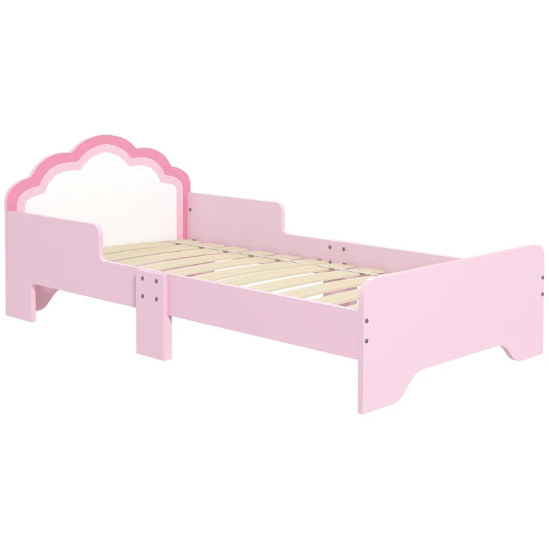 Toddler Bed Frame, Princess Bed for Kids, Cloud-Design, 143 x 74 x 55cm - Pink